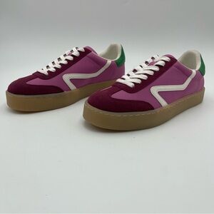 Steve Madden Women-SZ 8.5-Reformer Pink Multi Color Leather & PU Upper Sneaker